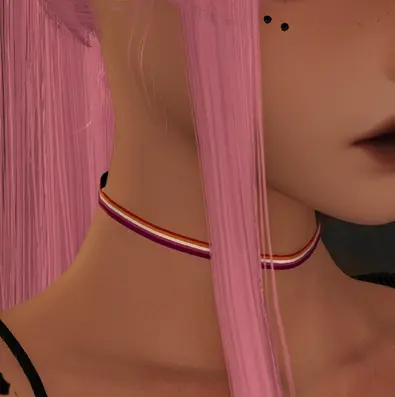 A choker with 14 different pride flag coloring options